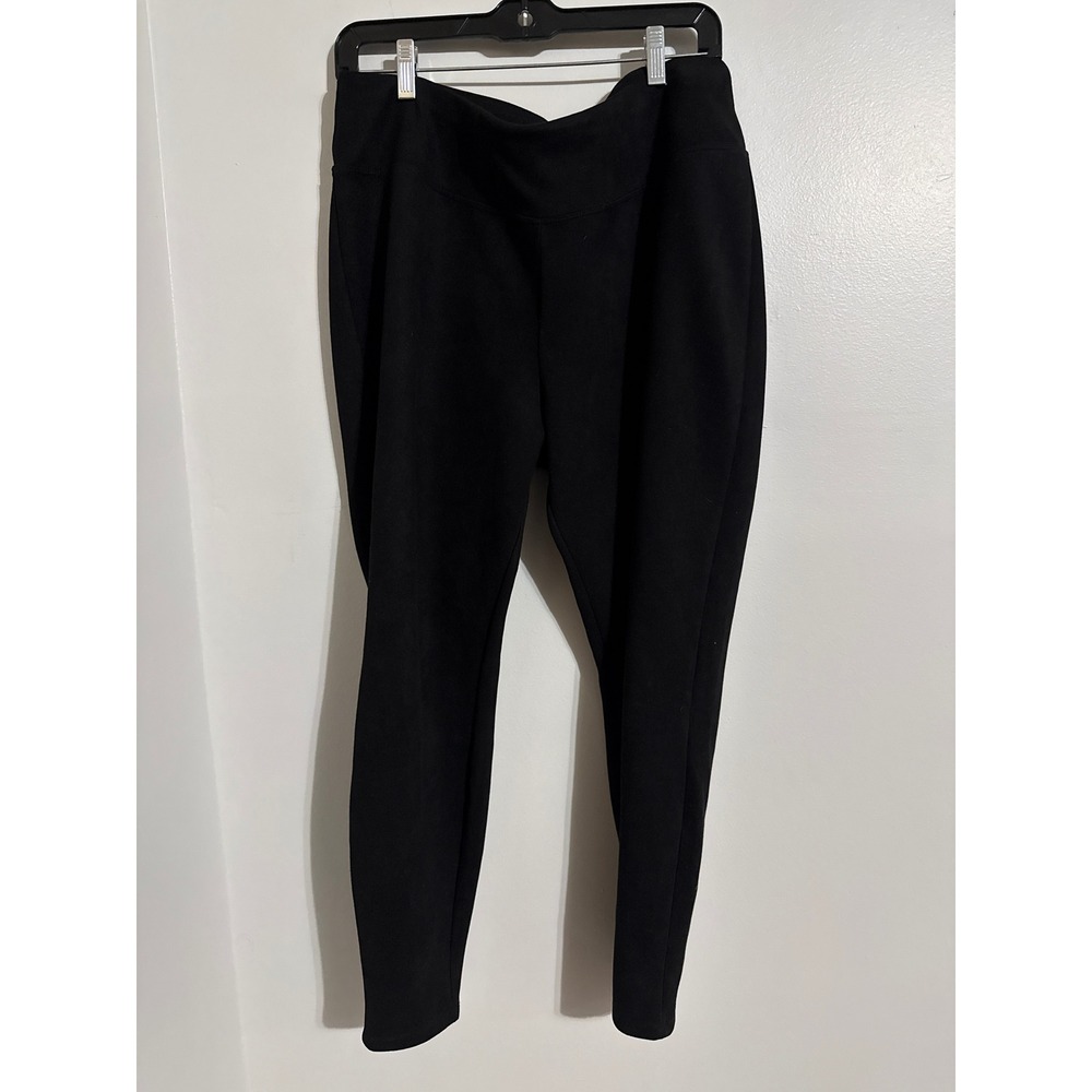 Westbound Womens Black Pull On Leggings High Rise Back Pockets Size Large